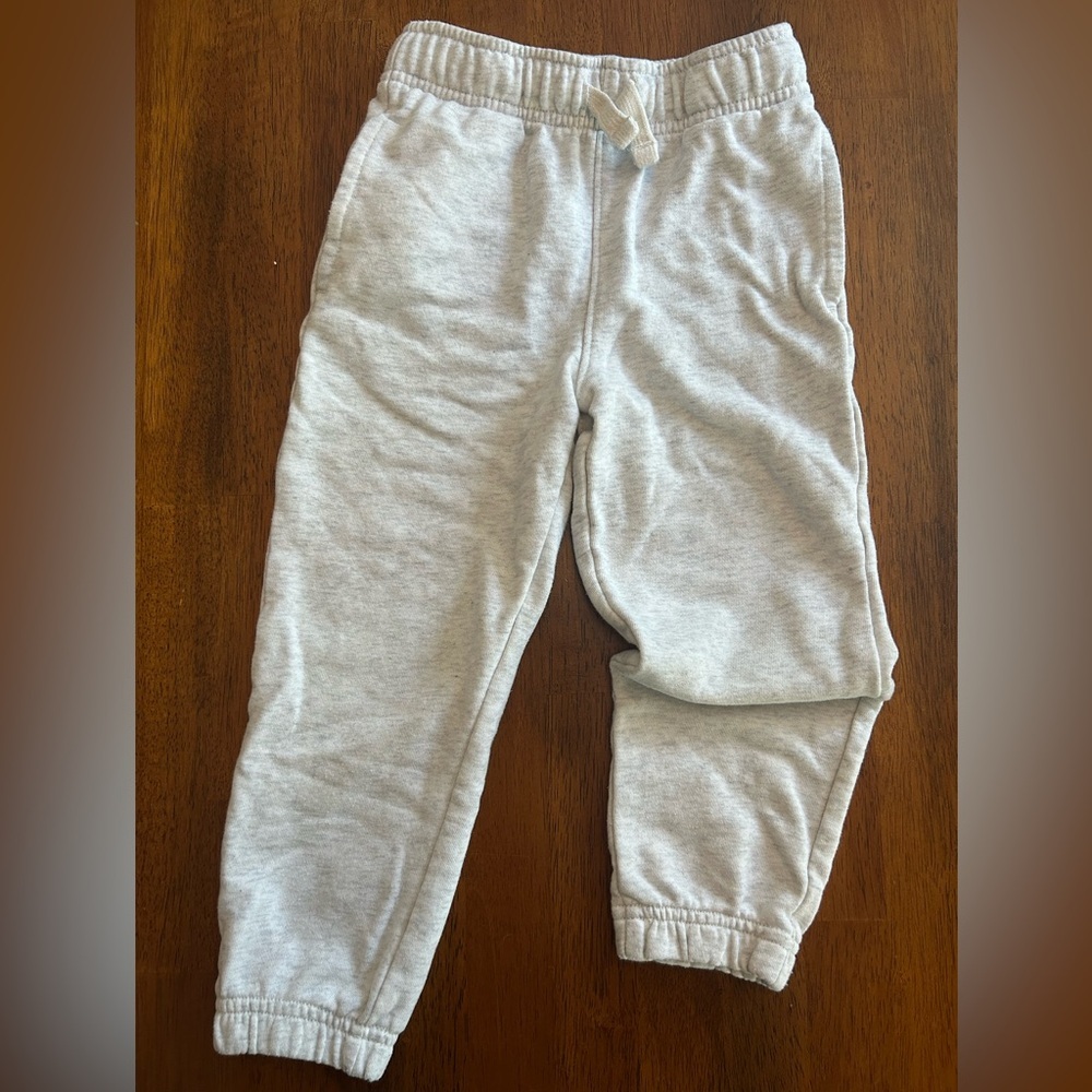Light Gray Jogger Sweatpants Pull On Adjustable Girls Size 4